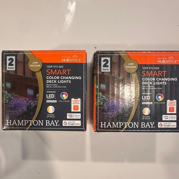 4 Hampton Bay Smart Color Changing Deck Lights (2 Packs) LED Outside Lights NEW - Picture 1 of 6